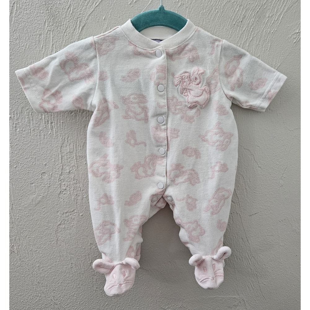Baby Pink Footed Onesie - Soft Cotton Infant Sleeper